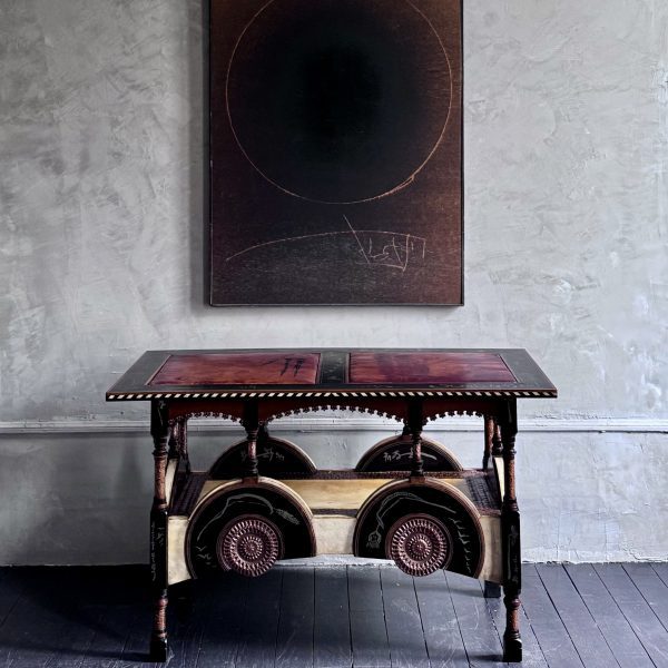 Horsphère Bois (III) by Jean Degottex, 1967 and Console table by Carlo Bugatti, 1902