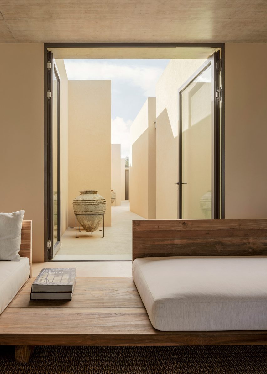 Interior of Patio House in Sicily by Solum