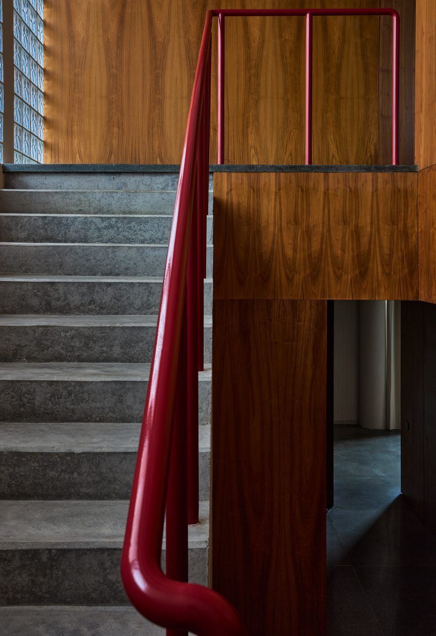 Concrete stair case in Medellin apartment
