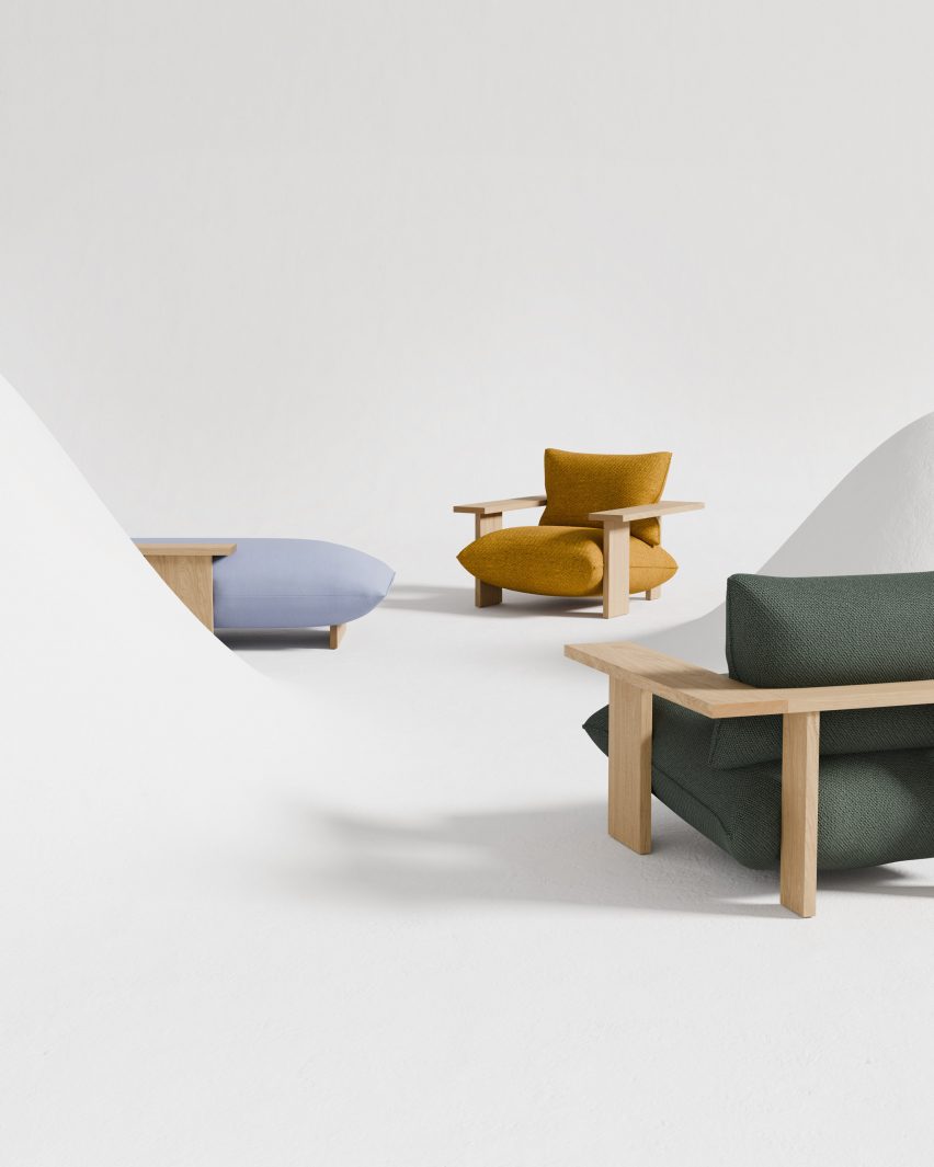 Press armchair and bench by Studio Truly Truly for DesignByThem