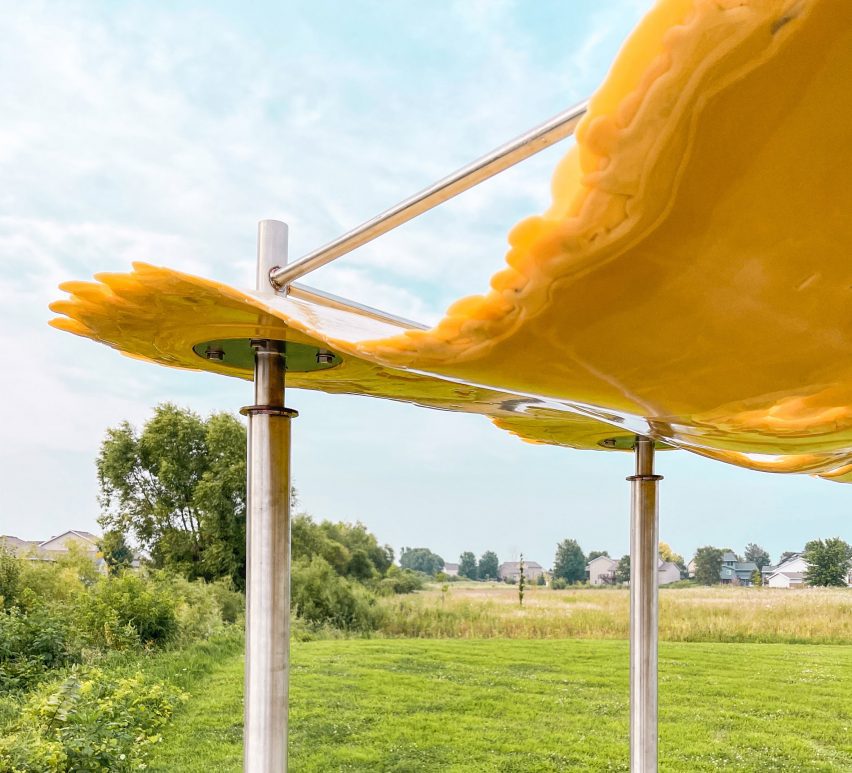 Yellow resin pavilion in Iowa