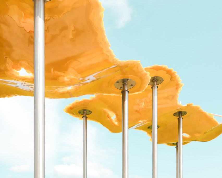 Yellow resin pavilion in Iowa