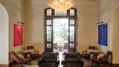 Interior featuring chandelier