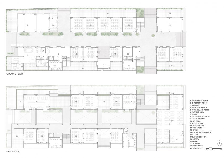 Plan of Rainbow International School by Spacefiction Studio