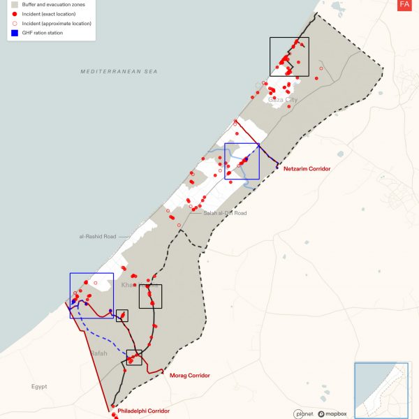 Map from The Architecture of Genocidal Starvation report by Forensic Architecture and the World Peace Foundation