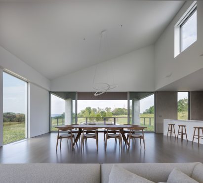 White interior of Desai Chia house in New York