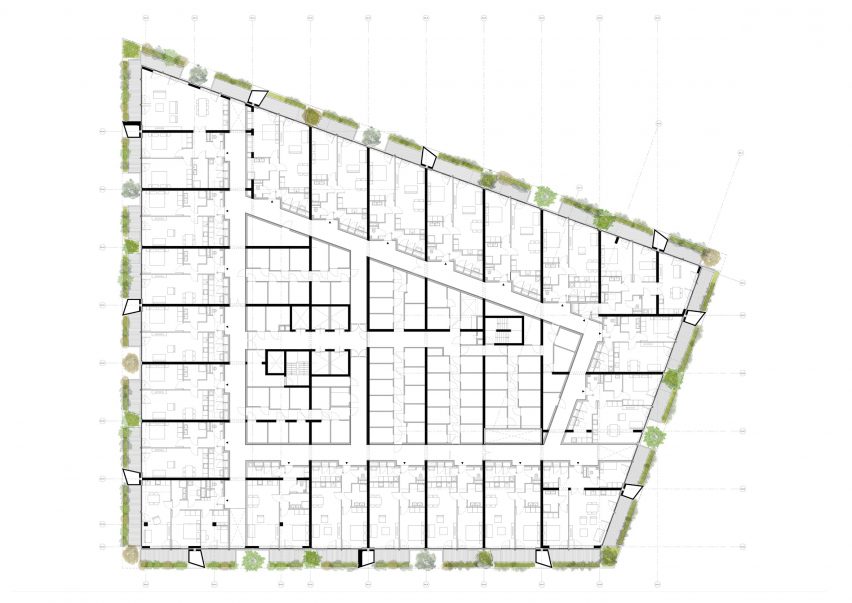 Plan of Wonderwoods Vertical Forest by Stefano Boeri Architetti