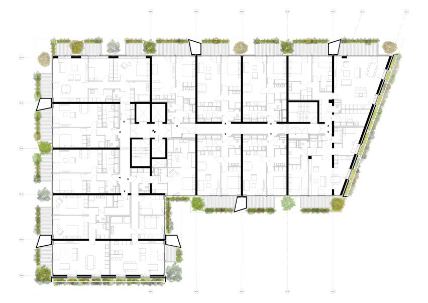 Plan of Wonderwoods Vertical Forest by Stefano Boeri Architetti
