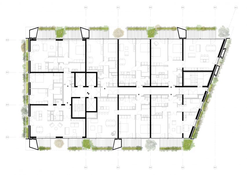Plan of Wonderwoods Vertical Forest by Stefano Boeri Architetti