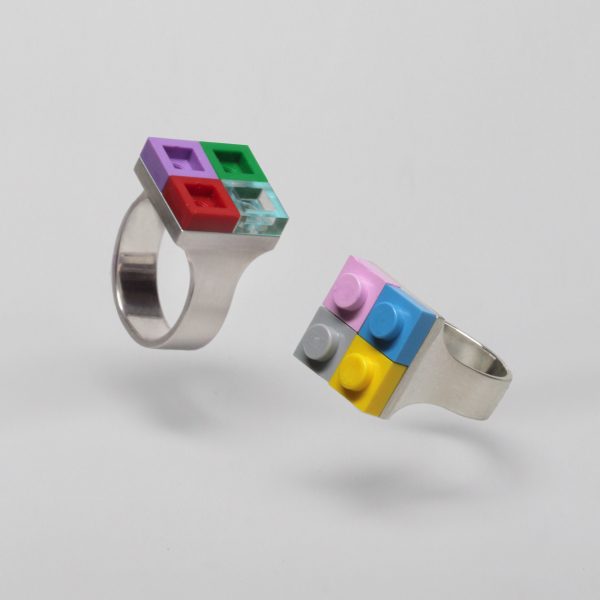 Rings with Lego bricks instead of gems by Studio GOGO