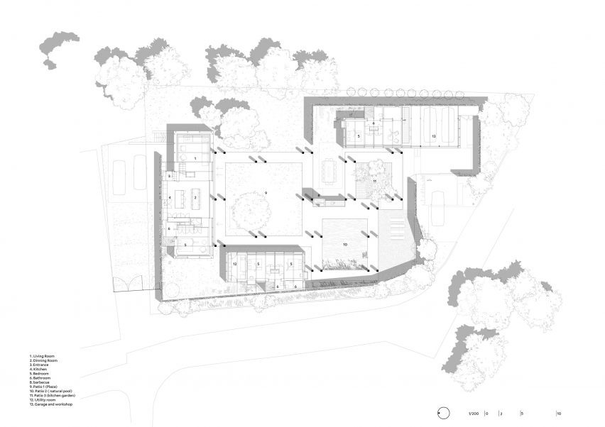 Plan of Casa Tres Patis by Twobo Architectura