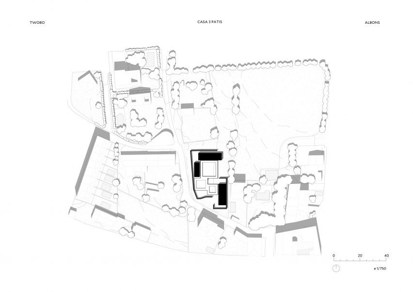 Plan of Casa Tres Patis by Twobo Architectura