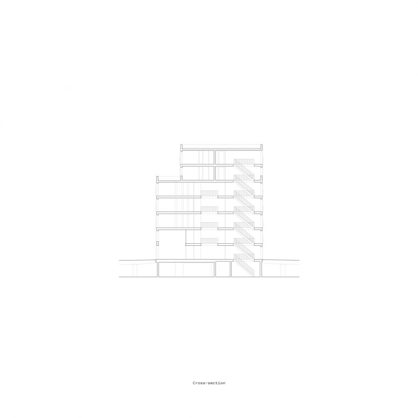 Section of Volante social housing by Monadnock Architects