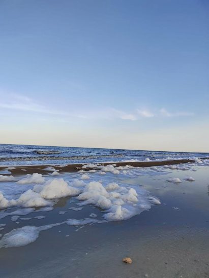 Icy landscape in Nukus, Uzbekistan