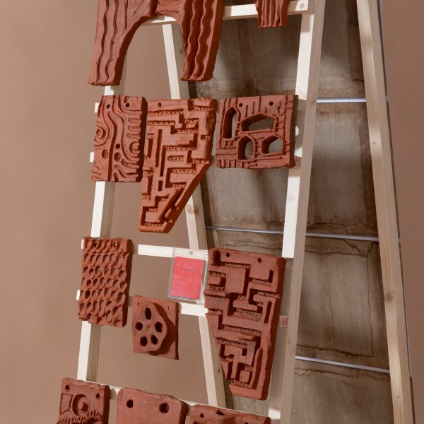 Photo of ladder-style artwork