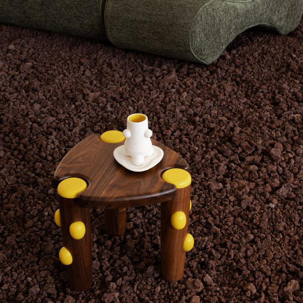 Photo of a side table on a rug