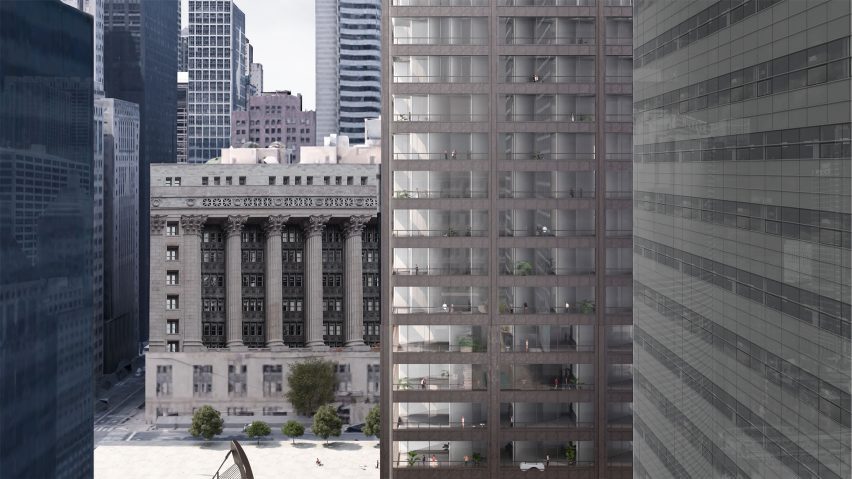 Render of Zixuan Luo's reimagined exterior of the Richard J Daley Center