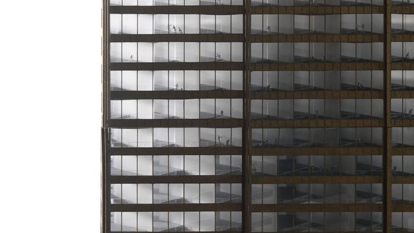 Physical model of Zixuan Luo's reimagined exterior of the Richard J Daley Center