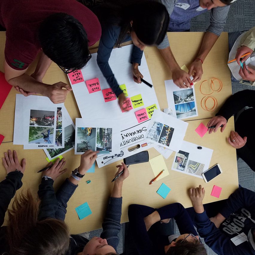 Students working in a team