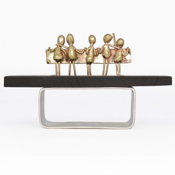 Photo of a gold and silver-toned metal design object