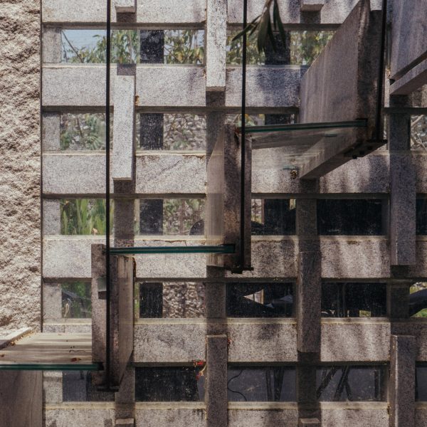 Photo of glass and concrete stairs