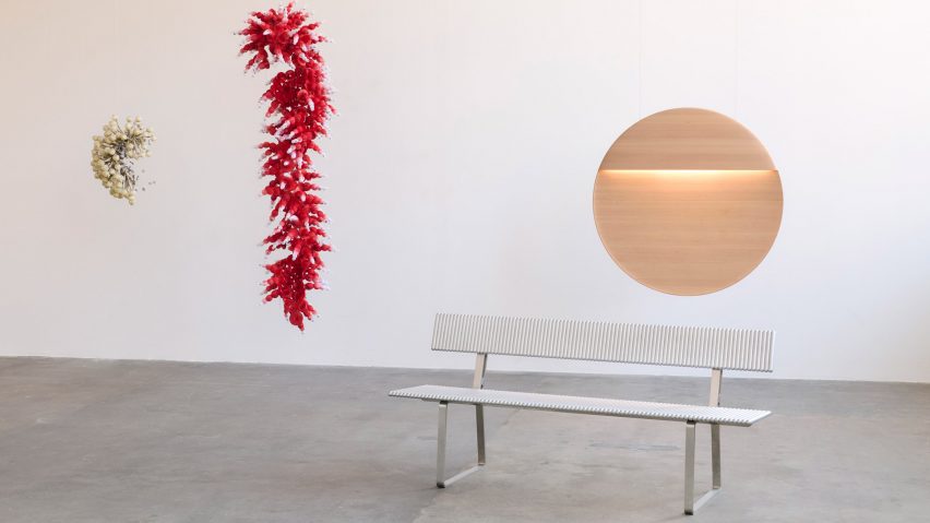 Photo of a bench and lighting