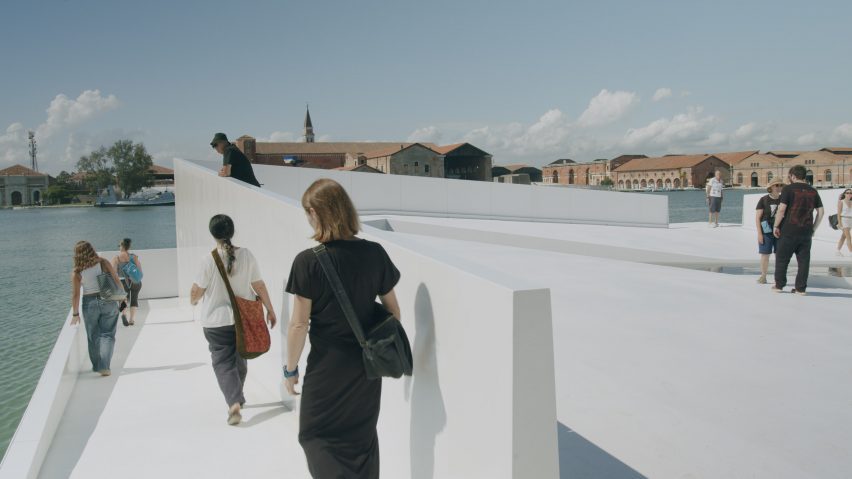 White floating plaza in Venice by Carlo Ratti Associati and Höweler + Yoon Architecture