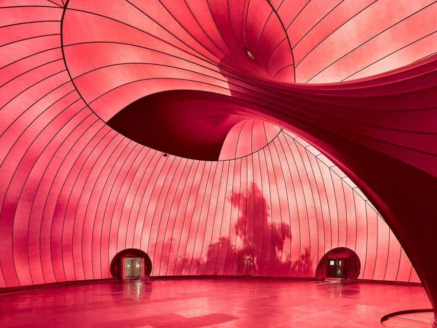 Ark Nova inflatable concert hall in Lucerne by Anish Kapoor and Arata Isozaki