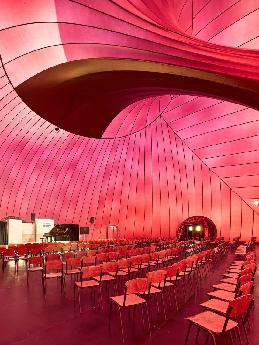Ark Nova inflatable concert hall in Lucerne by Anish Kapoor and Arata Isozaki