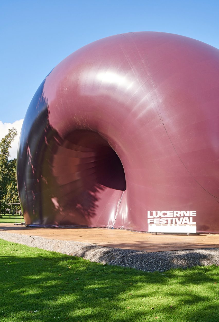 Ark Nova inflatable concert hall in Lucerne by Anish Kapoor and Arata Isozaki