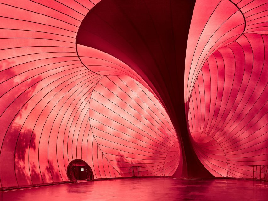 Ark Nova inflatable concert hall in Lucerne by Anish Kapoor and Arata Isozaki