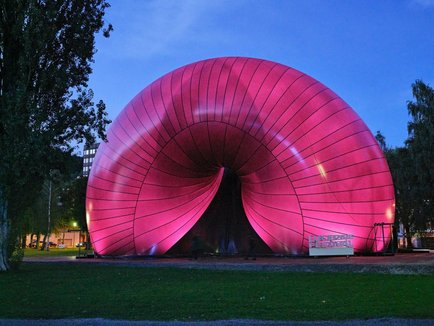 Ark Nova inflatable concert hall in Lucerne by Anish Kapoor and Arata Isozaki