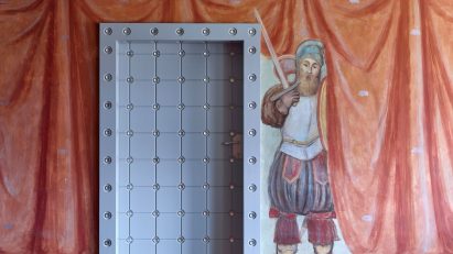 Door of Silver House in Jihlava, Czech Republic, by Atelier Štěpán