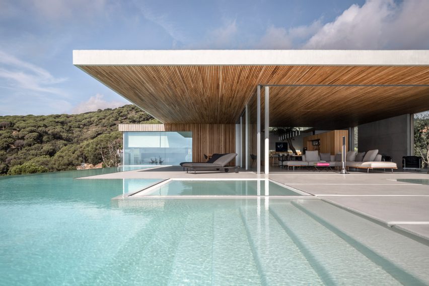 Outdoor pool at Barcelona House by Ström Architects in Spain