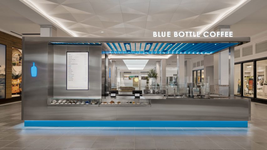 Stainless-steel coffee kiosk