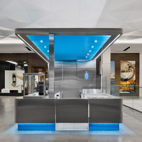 Stainless-steel coffee kiosk