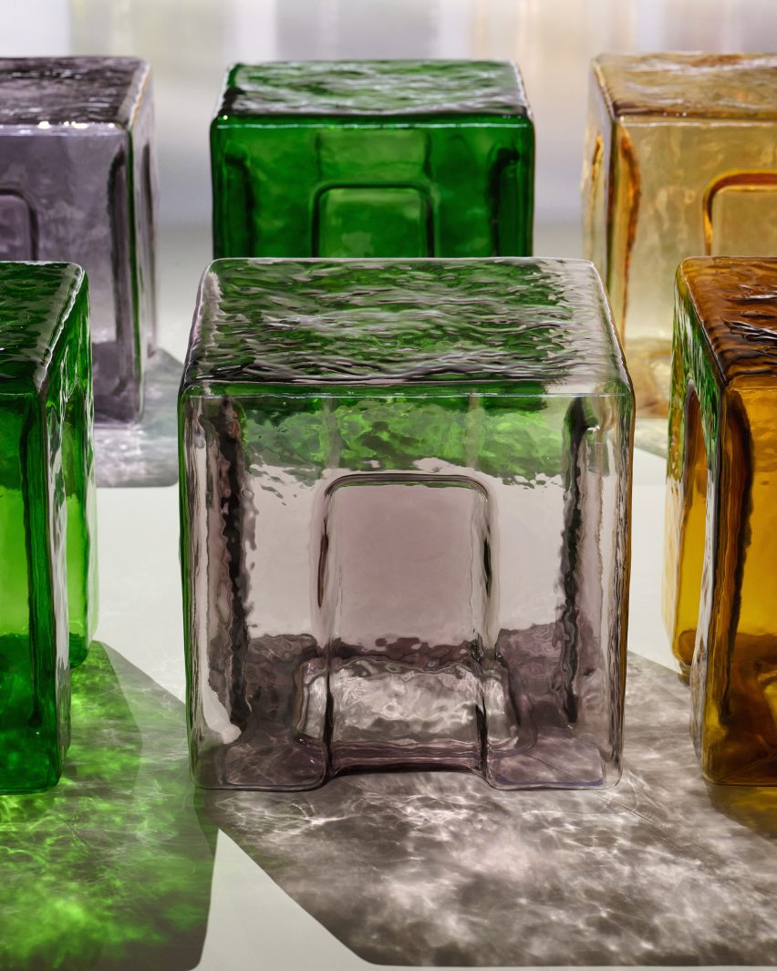 Moulded glass chairs