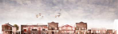 an image of buildings below a grey sky