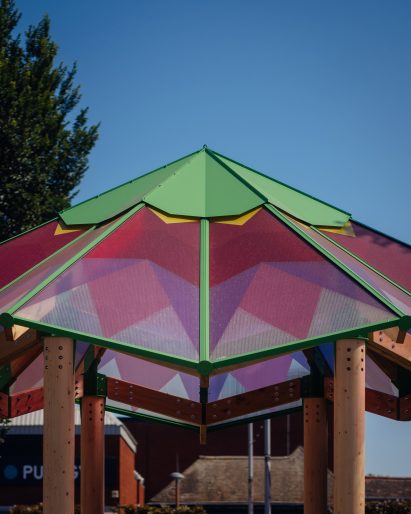 Demountable bandstand by Charles Holland Architects