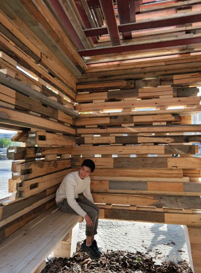 Pavilion made from reclaimed wood
