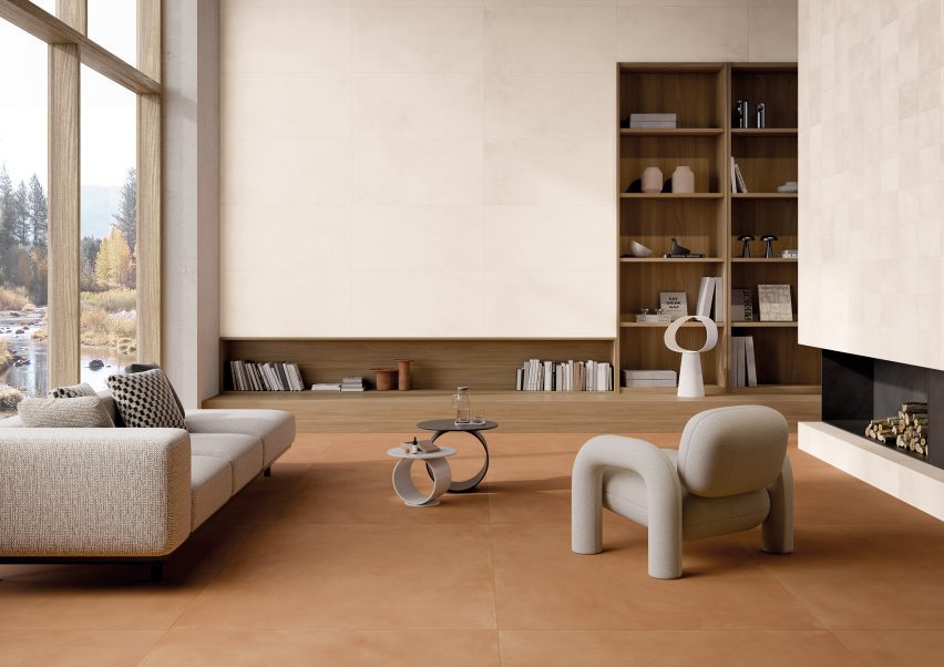 Terracotta-hued tiles