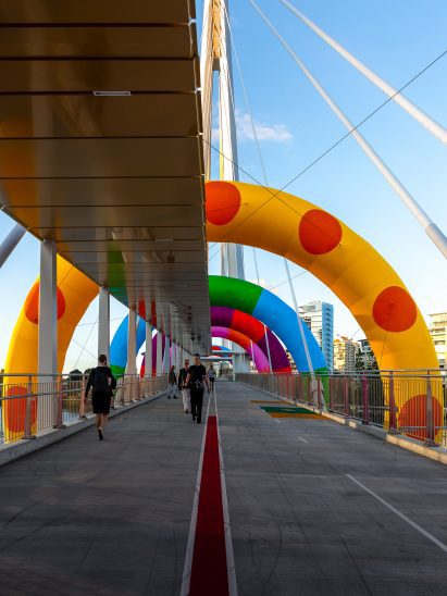 Inflatable installation by Craig & Karl at Kangaroo Point Bridge
