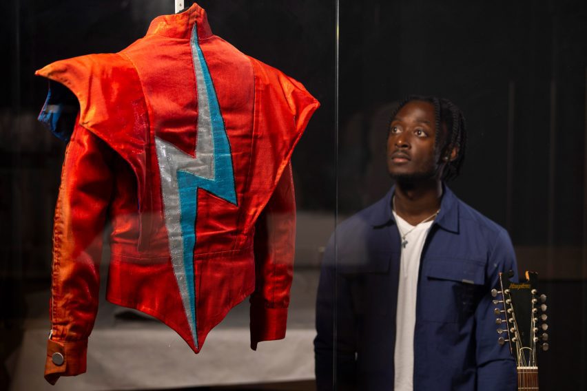 Aladdin Sane jacket at the David Bowie Centre in the V&A East Storehouse