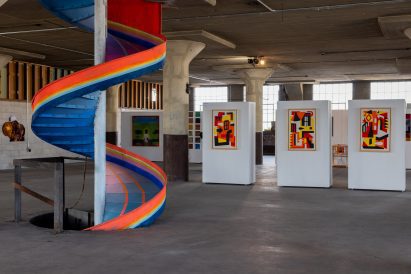 Paper factory with rainbow slide
