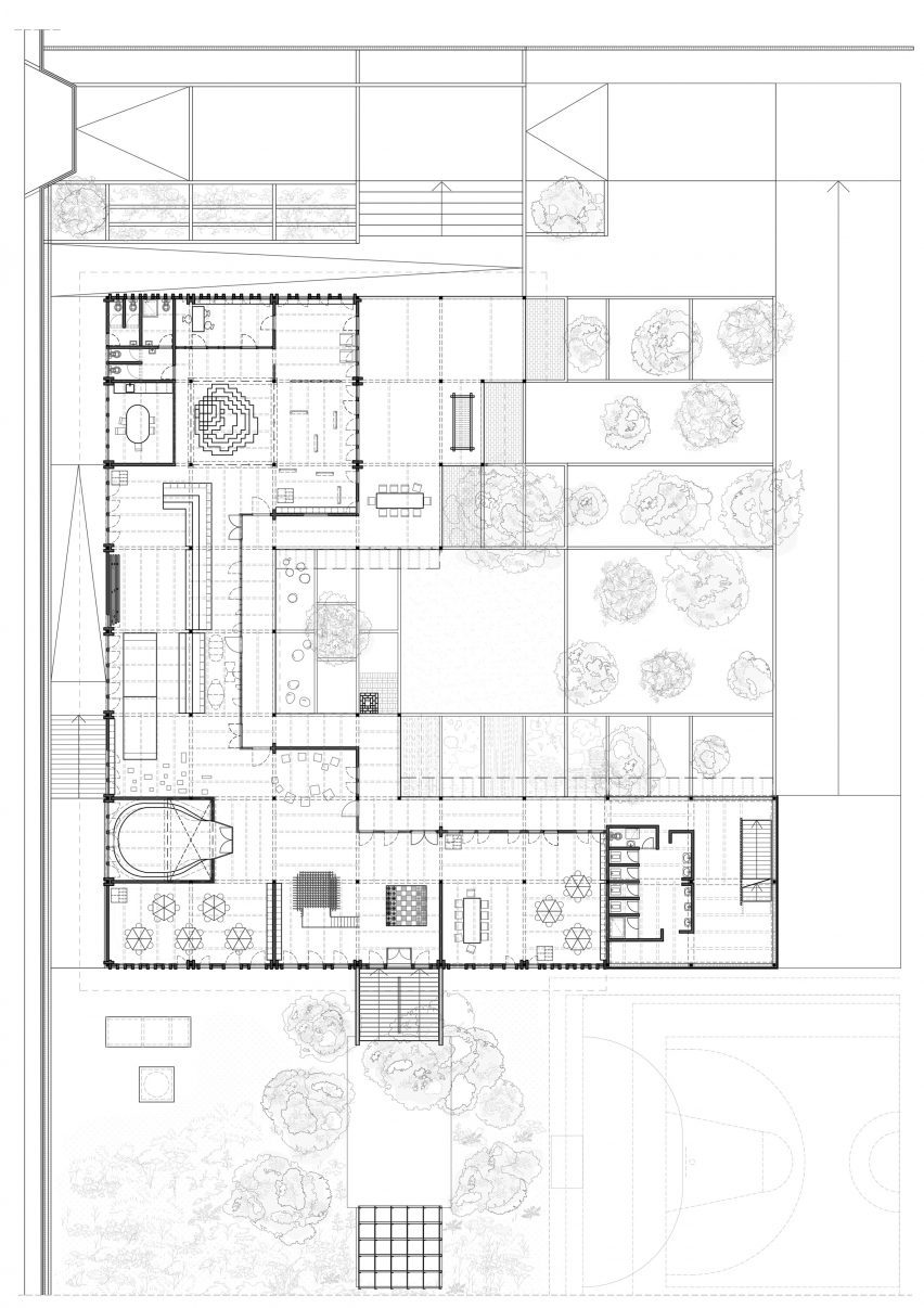 Ground floor plan of the African Flow School in Cameroon by Urbanitree