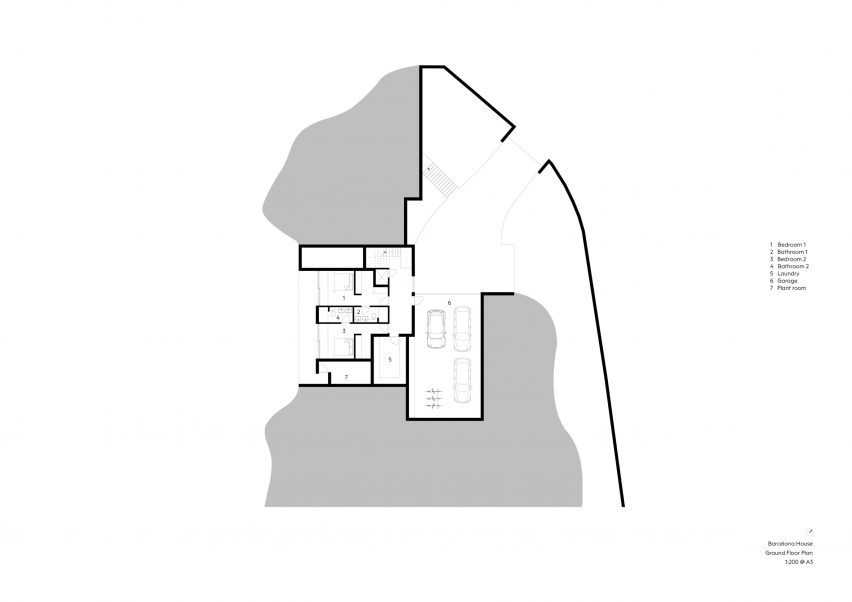 Ground floor plan of Barcelona House by Ström Architects