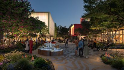 Outdoor view of mixed-use district by Gensler