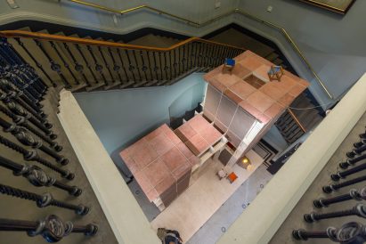 View of cob house from above