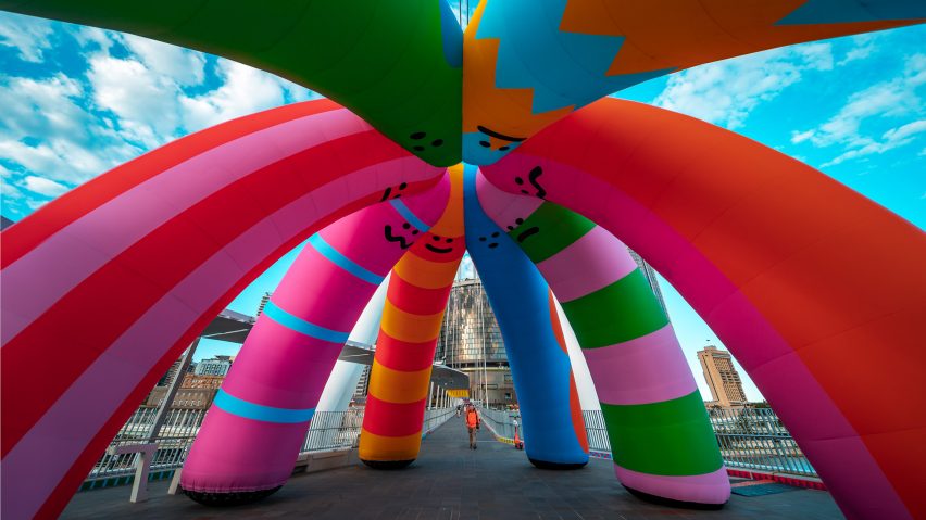 Inflatable bridge installation by Craig & Karl at Brisbane Festival 2025