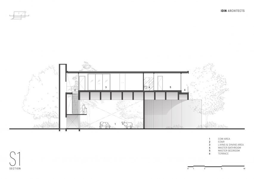 Section of W House II by IDIN Architects